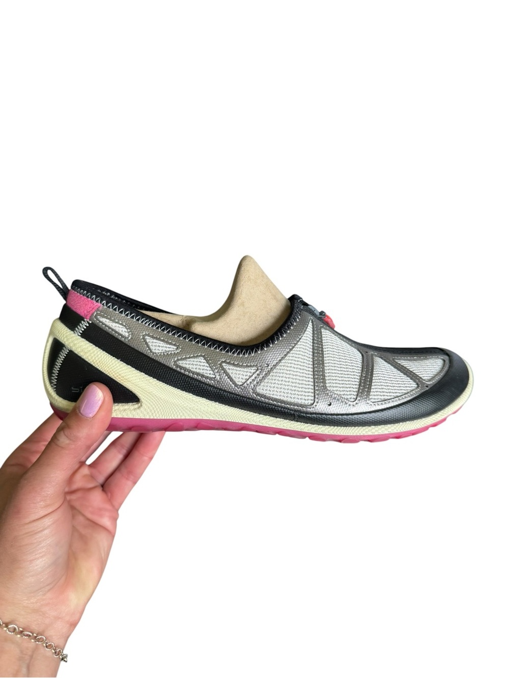 ECCO Biom Lite Women’s Zip Water Shoes Gray Pink Mesh EU 40 (9) Outdoor Sport